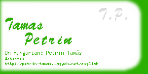 tamas petrin business card